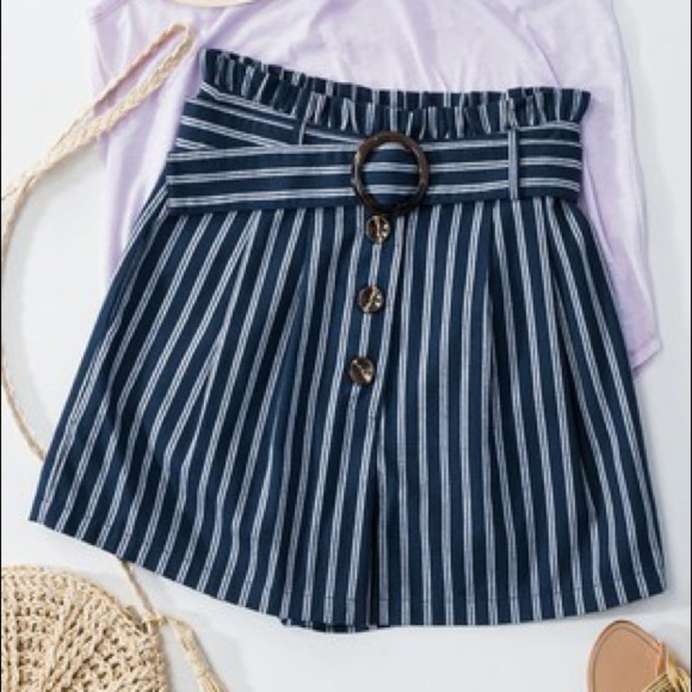 Striped Linen Shorts